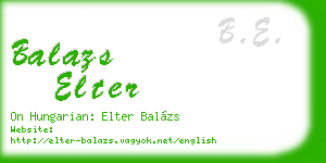 balazs elter business card