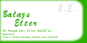 balazs elter business card